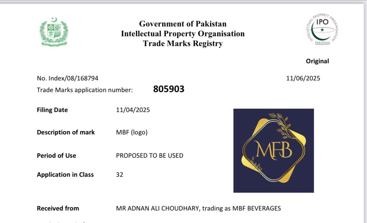 Clovic Trademark Registry Certificate